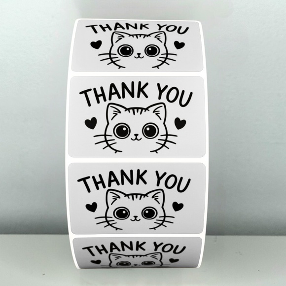 Thank You Cat Stickers – Cute Packaging Labels for Small Business Orders 2" - Picture 10 of 11